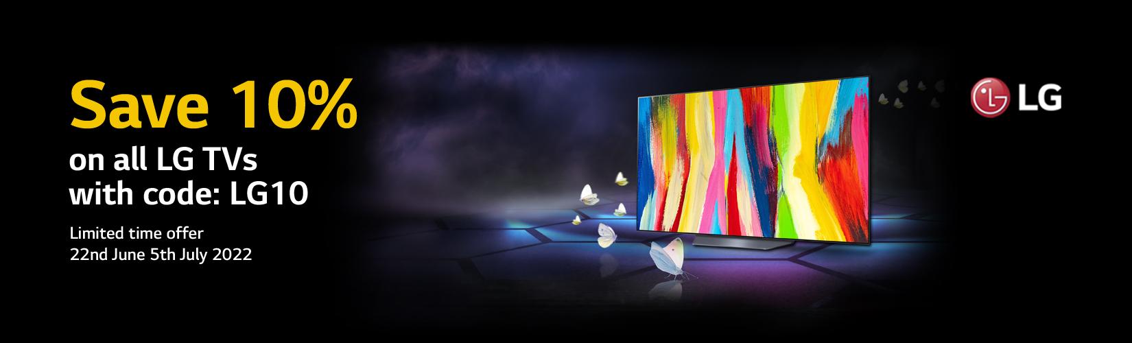 Save 10% on all LG TVs with code: LG10.