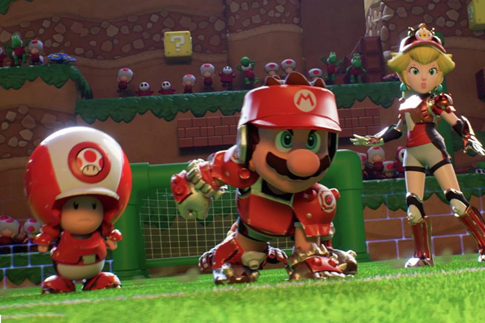 Mario Strikers Battle League Football.
