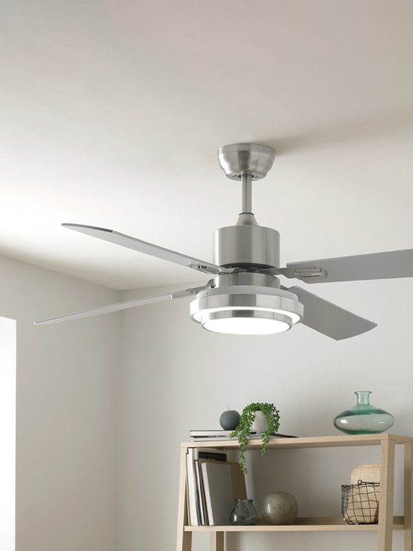 white ceiling fan with light