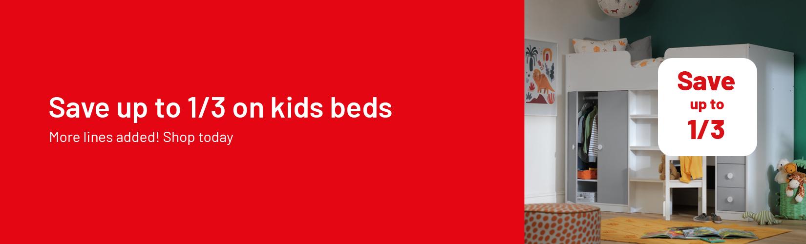 Save up to 1/3 on kids beds. More lines added! Shop today.