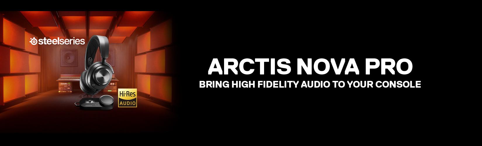 Steelseries. Arctis nova pro. Bring high fidelity audio to your console.