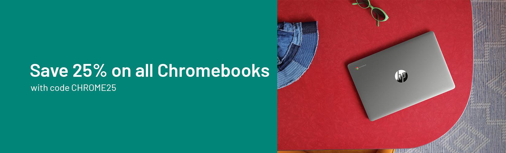 Save 25% on all Chromebooks with code CHROME25.