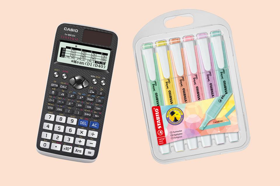 Stabilo Cool Pastel Highlighters - Pack Of 6 + Casio FX-991EX Scientific Calculator.