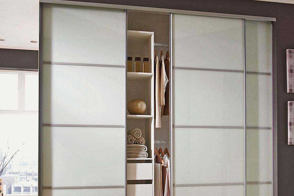 Spacepro Basix 5 shelf storage for sliding wardrobes.