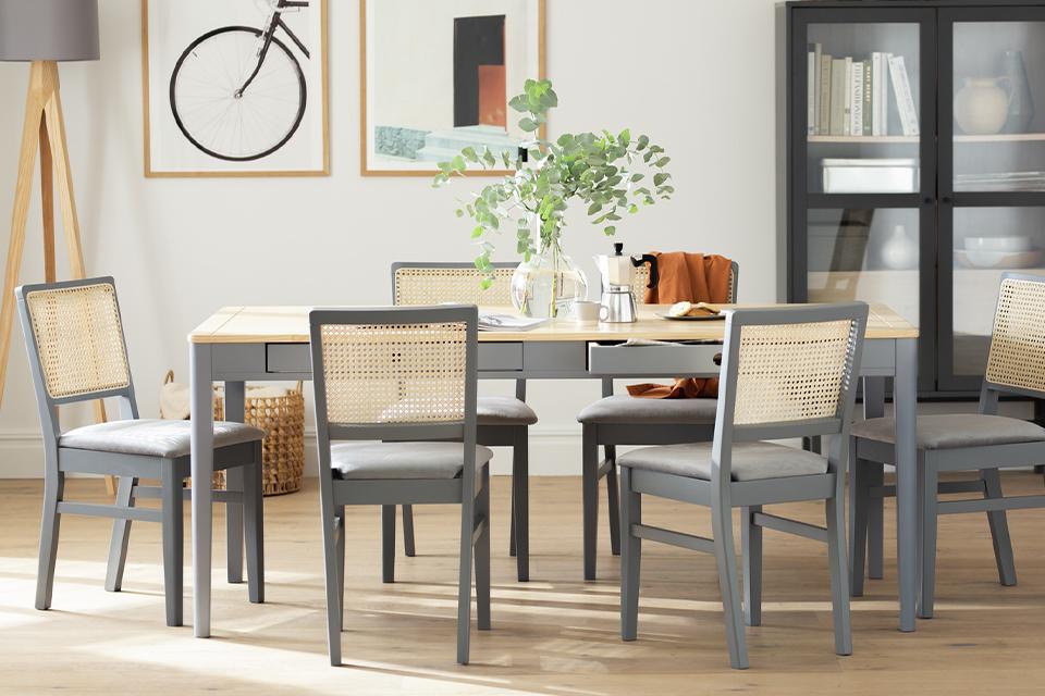 Argos Home Kalle pair of wood dining chairs.