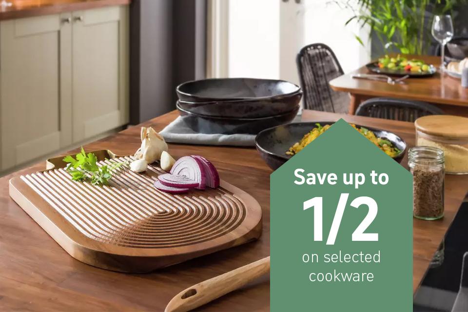 Save up to half price on selected cookware.