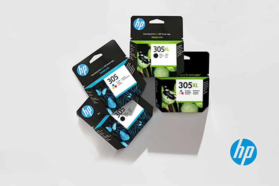 A set of 4 HP Original Ink cartridges.