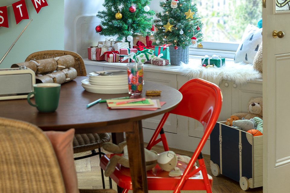 Habitat Macadam metal folding chair in red colour.