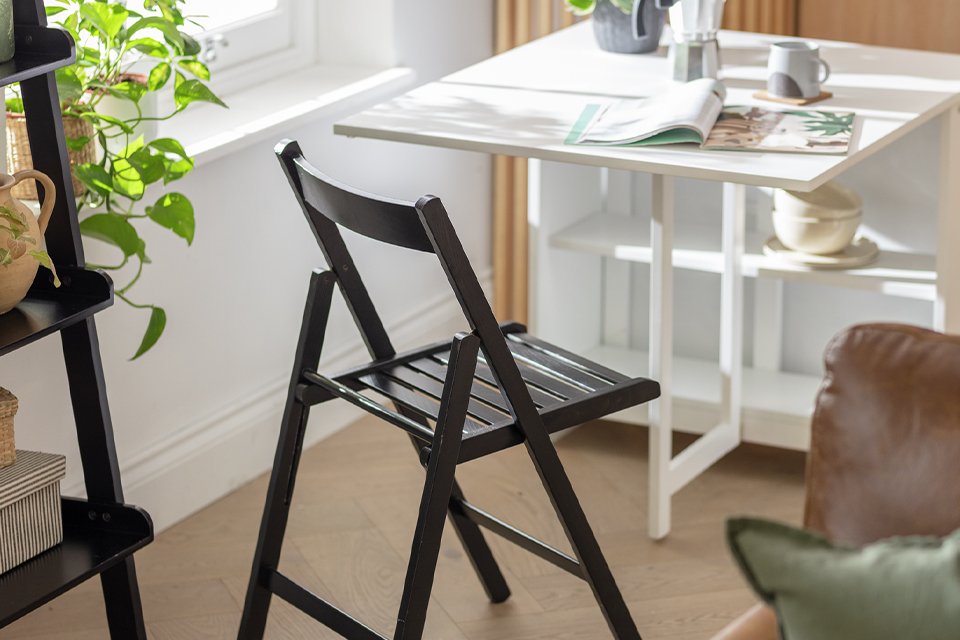 Habitat Solid Wood Folding Chair - Black.