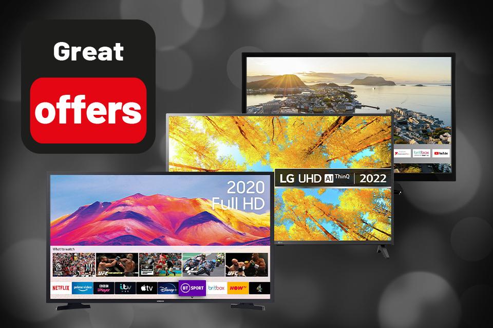 Great offers on big brand TVs. Including LG, Samsung & more.