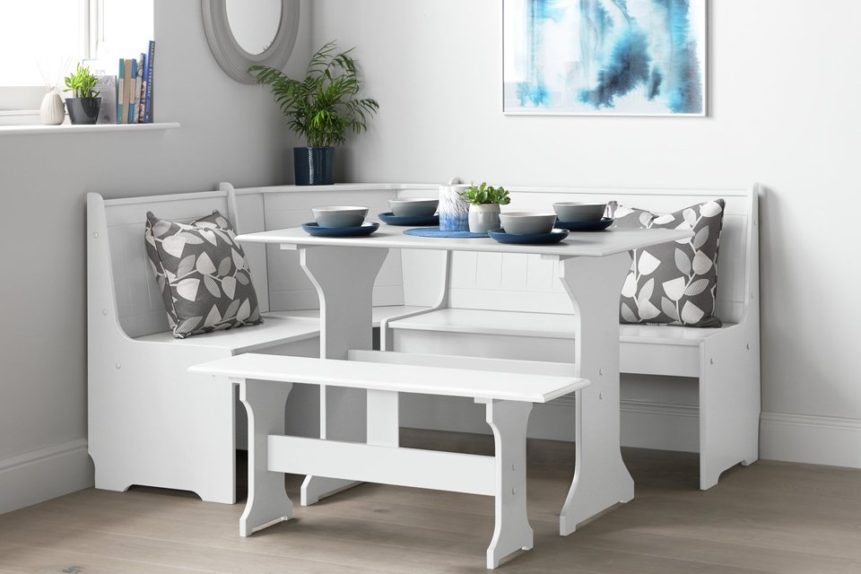 Argos Home Haversham corner dining set and bench.