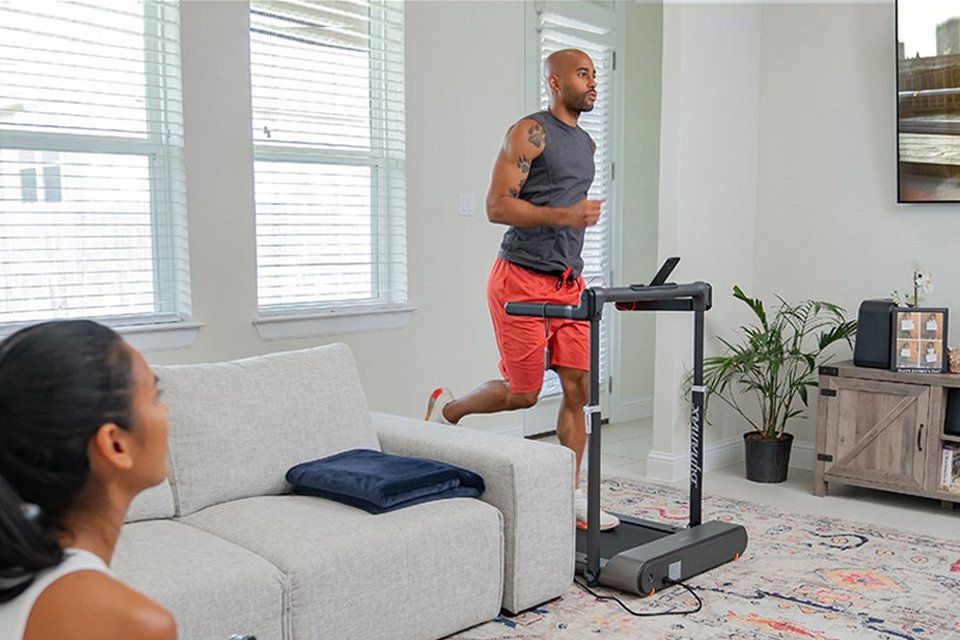 Dynamax runningPad folding treadmill.
