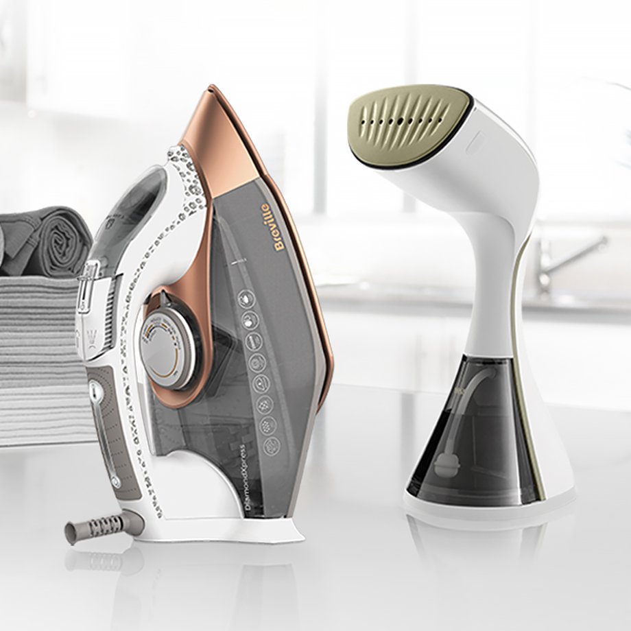 Breville DiamondXpress steam iron and Breville Elite Temp Handheld Steamer.
