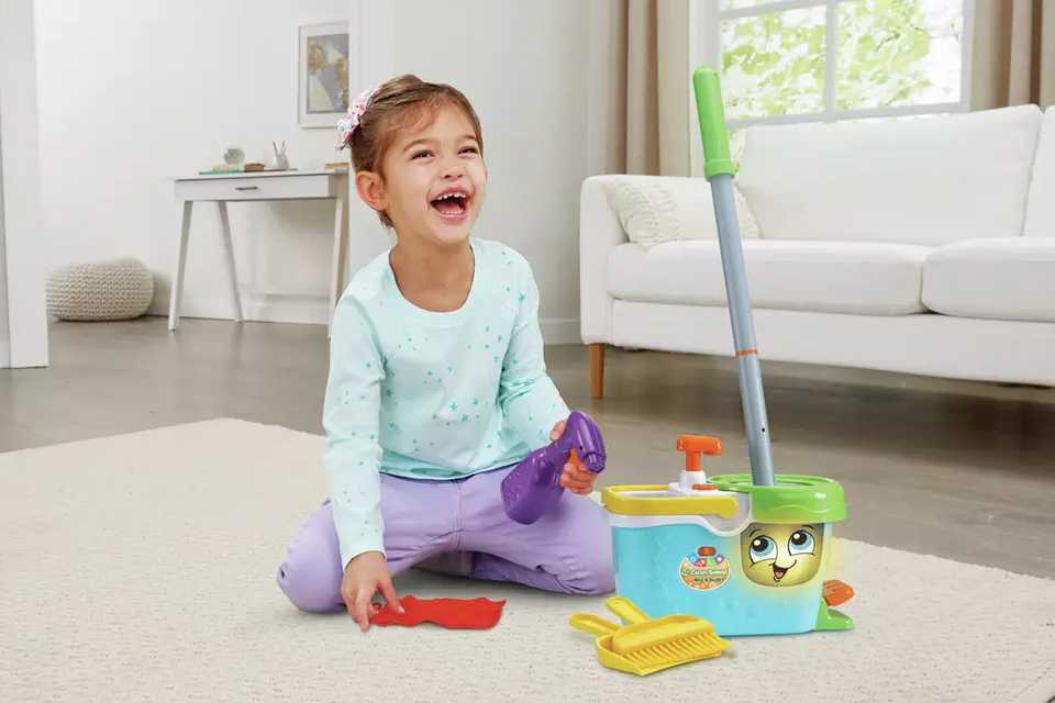 A Leapfrog clean sweep mop and bucket.