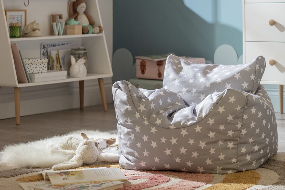 Habitat Kids Funzee Grey Stars Bean Bag.