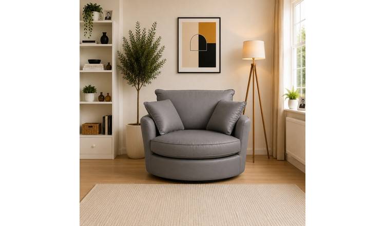 Artemis Home Fairburn Swivel Based Cuddle Chair - Grey