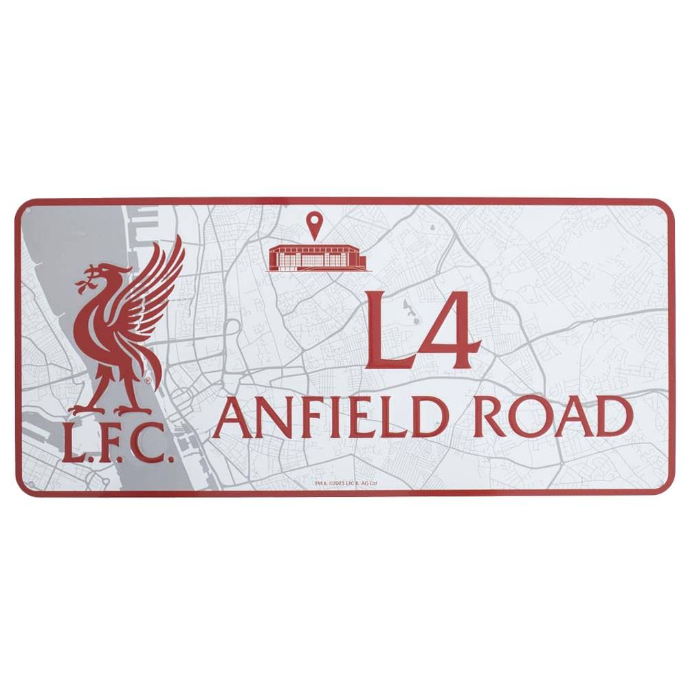 Liverpool FC Route To Anfield Road Crest Plaque - Red & White - Image 1
