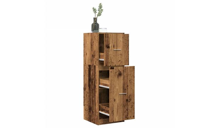 Walplus Engineered Wood Cabinet - Dark Wood - 40 x 41 x 118 cm