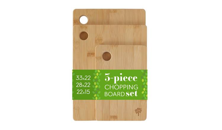 Nicola Spring 3pc Rectangle Bamboo Chopping Board Set