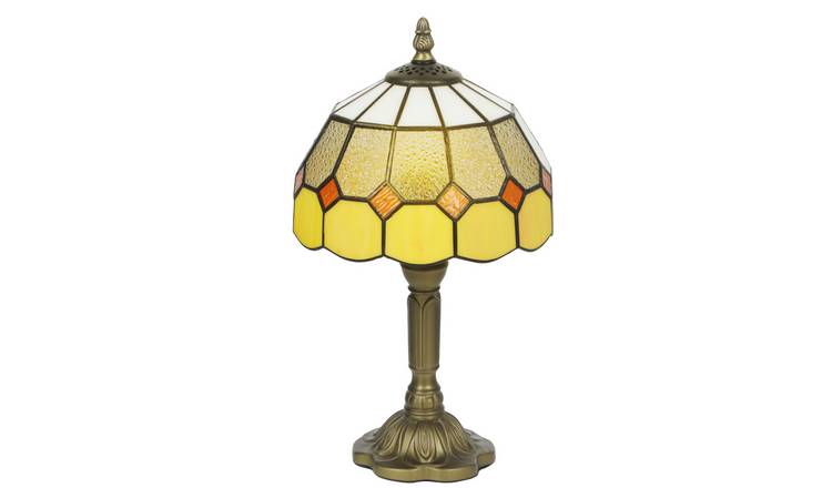 HOMCOM Tiffany Style Stained Glass Table Lamp - Orange