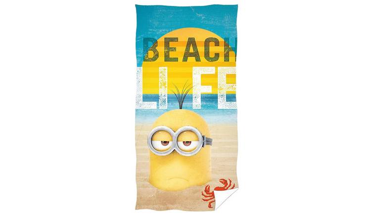 Minions Kevin Beach Towel - Yellow & Blue & White