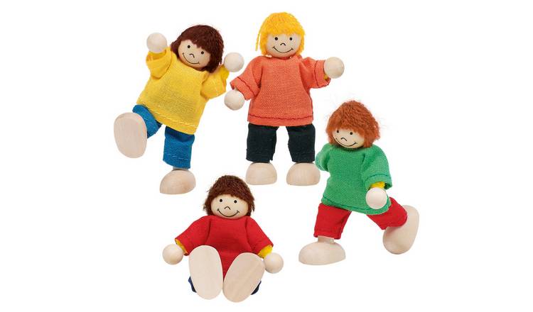 Goki Child Doll Flexible Puppets Playset - Age 3+ - 4 Piece