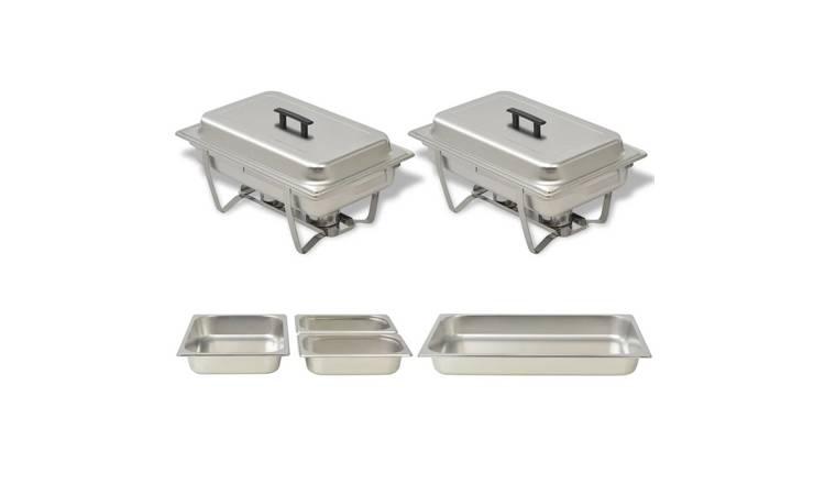 Walplus Pack of 2 Stainless Steel Chafing Dish Set - 60.5 x 36 x 30 cm