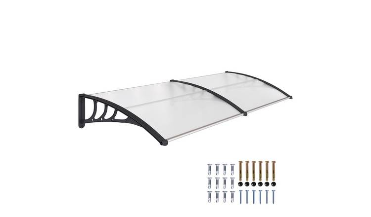 Outsunny Aluminium UV Resistant Garden Door Canopy Rain Shelter - Clear