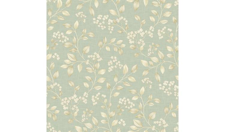 Grandeco Jasmine Leaf Trail Textured Wallpaper - Light Green
