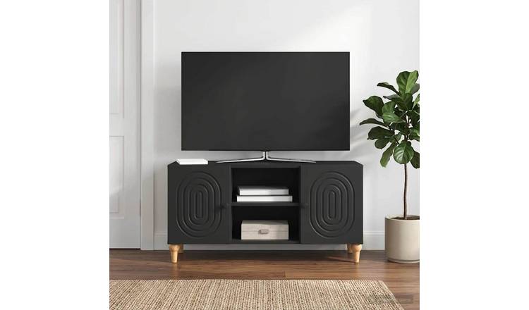 Walplus Engineered Wood TV Cabinet - Black - 102 x 34.5 x 50 cm