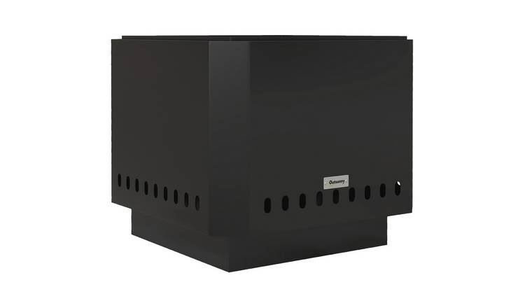 Outsunny 48cm Smokeless Wood Burning Metal Fire Pit – Black