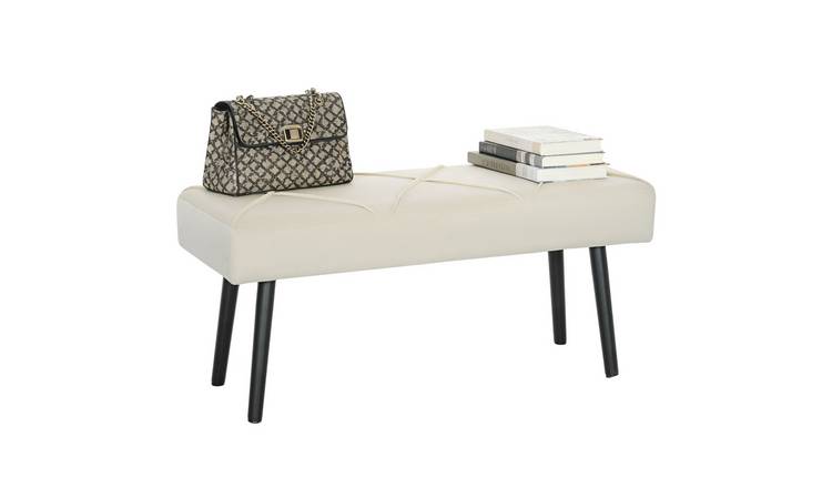 HOMCOM X Shape Design End of Bed Bench - Cream