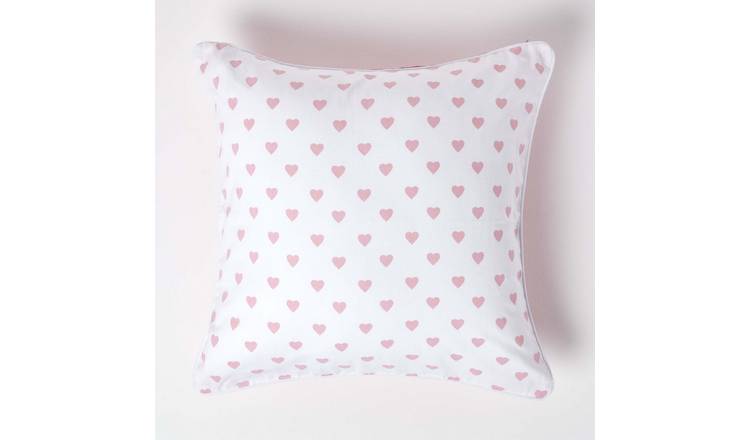Homescapes Pink Printed Cotton Cushion Cover - 60 x 60 cm