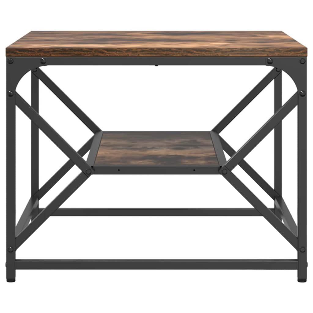 Walplus Engineered Wood and Steel Coffee Table - Smoked Oak - 51 x 50 x 40 cm - Image 5