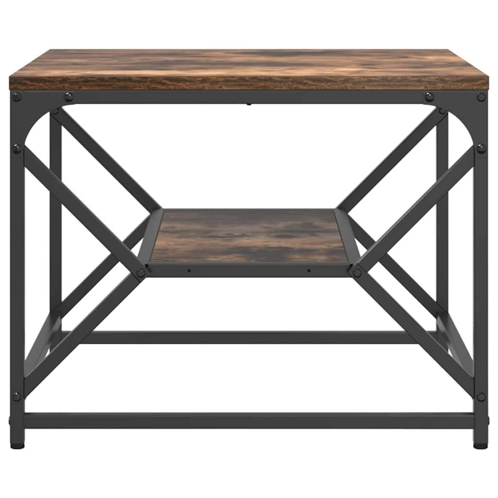 Walplus Engineered Wood and Steel Coffee Table - Smoked Oak - 51 x 50 x 40 cm - Image 5