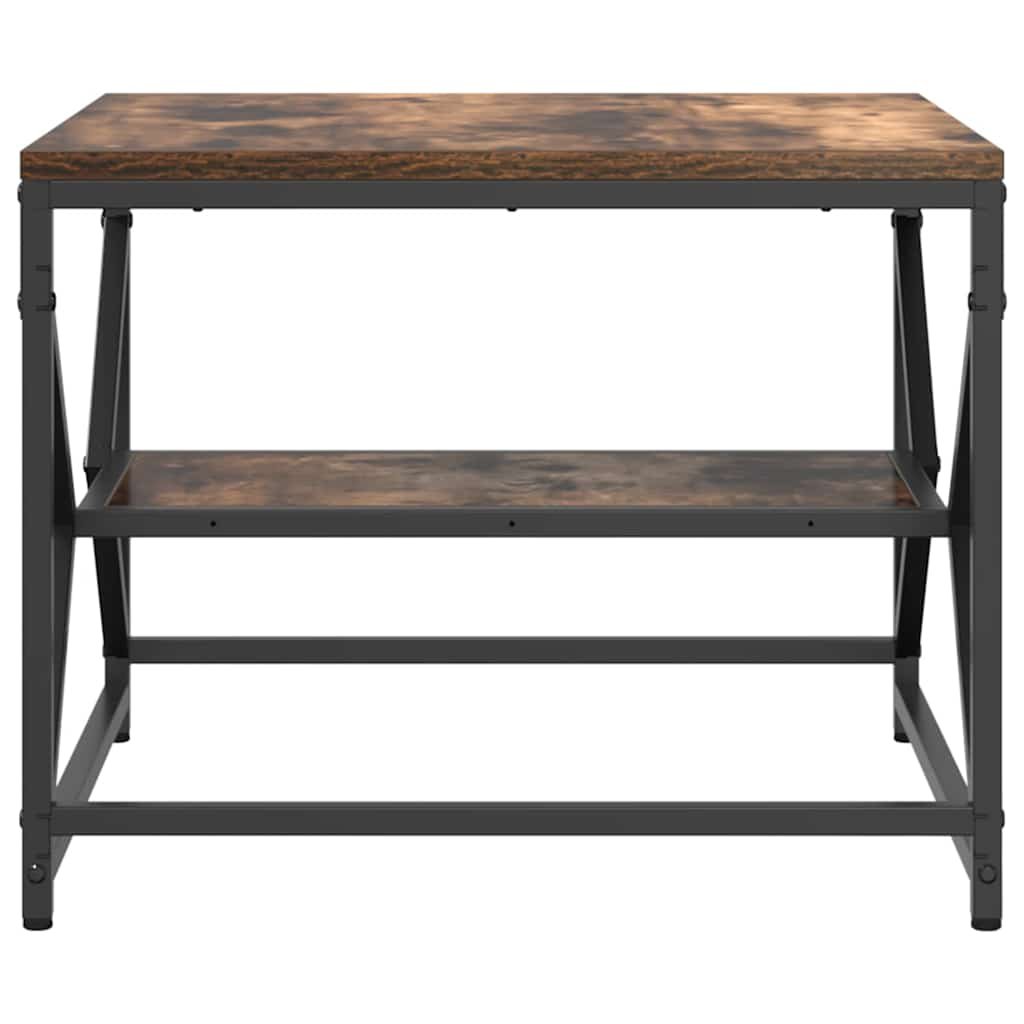 Walplus Engineered Wood and Steel Coffee Table - Smoked Oak - 51 x 50 x 40 cm - Image 6