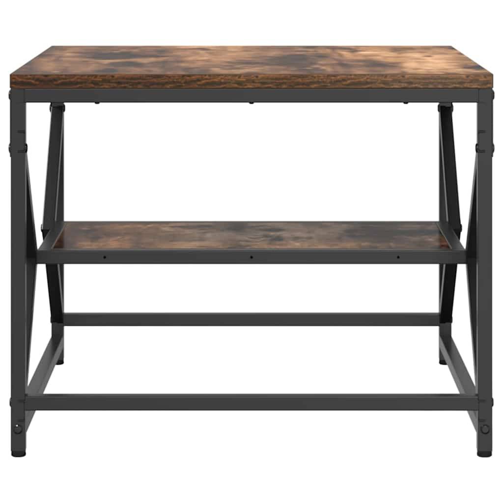 Walplus Engineered Wood and Steel Coffee Table - Smoked Oak - 51 x 50 x 40 cm - Image 6