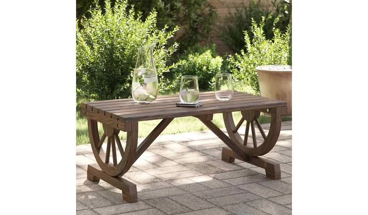 Walplus Solid Fir Wood Garden Coffee Table - Brown - 90 x 50 x 40 cm