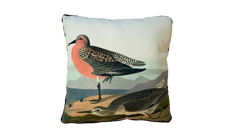 John James Audubon Red-Breasted Sandpiper Filled Cushion
