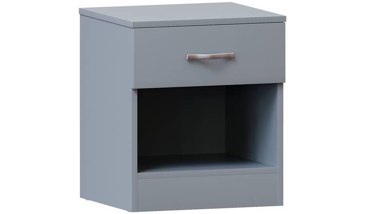 Vida Designs Riano 1 Drawer Bedside Chest - Grey
