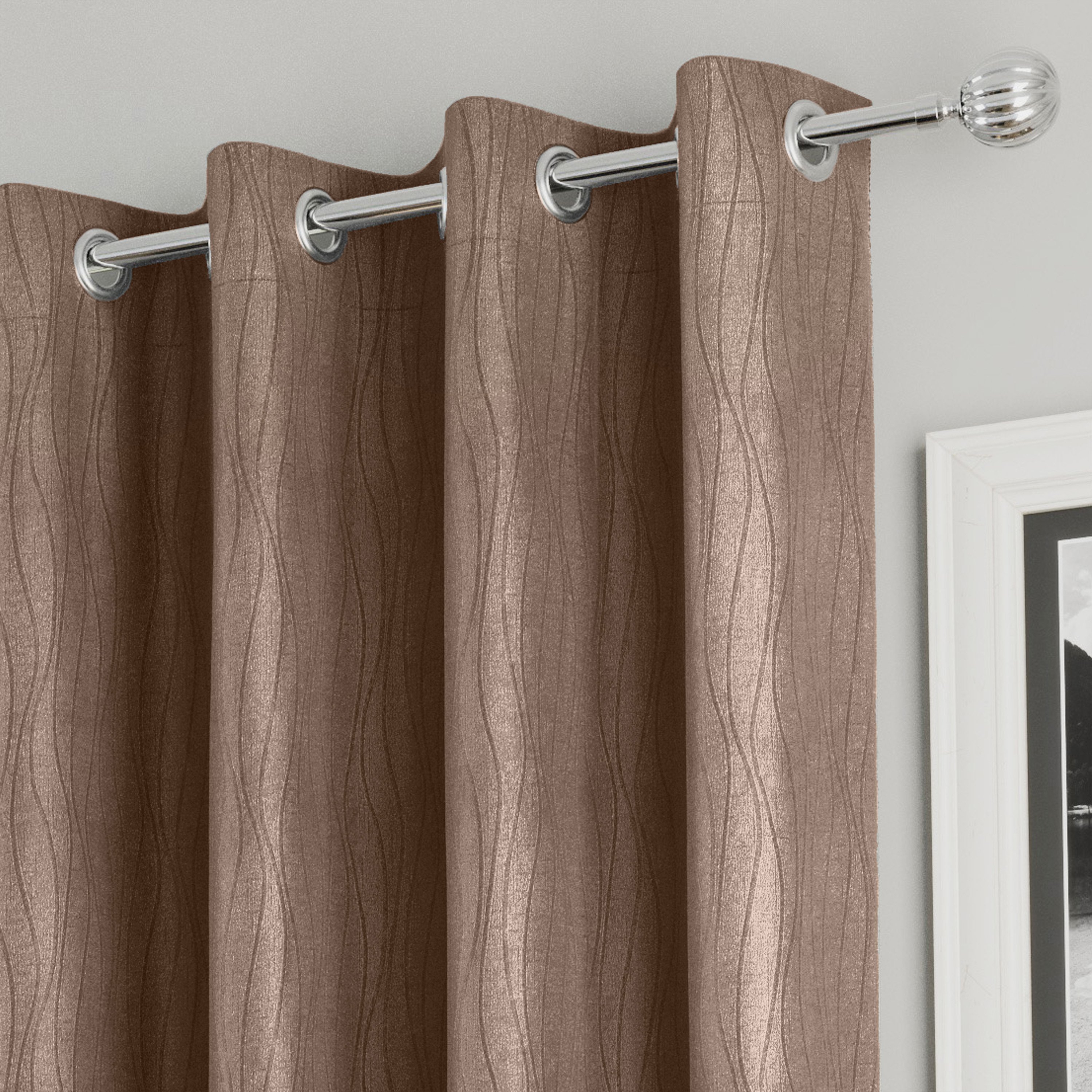 Enhanced Living Goodwood Eyelet Thermal Curtains - 168 x 183cm - Bronze - Image 4