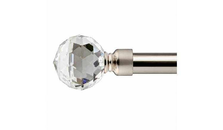 New Edge Blinds 16-19mm Silver Cristalla Eyelet Curtain Pole - 120cm - 210cm