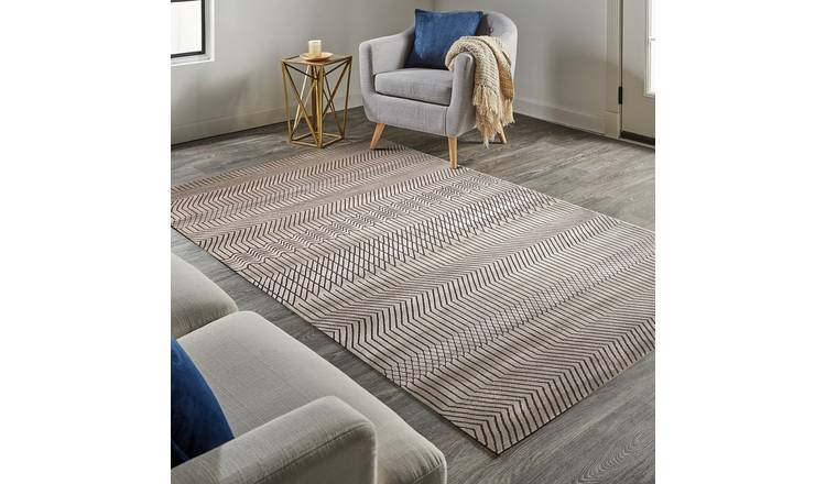 Mega Flooring Grey Modern Striped Rug - 80 x 150cm