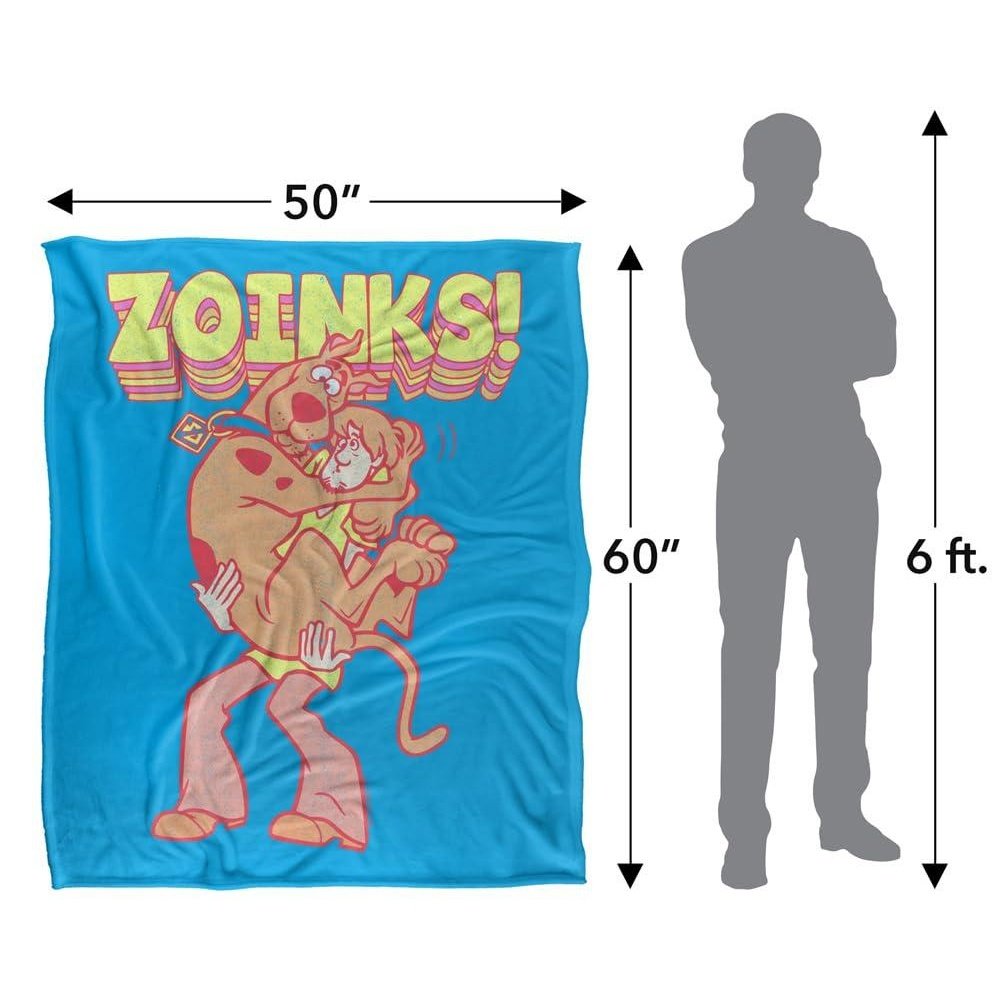Scooby Doo Zoinks Repeat Print Soft Touch Blanket - 147cm x 91cm - Image 4