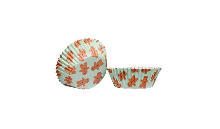 Orsina Diva Gingerbread Man 60 Piece Medium Cupcake Cases - Soft Green