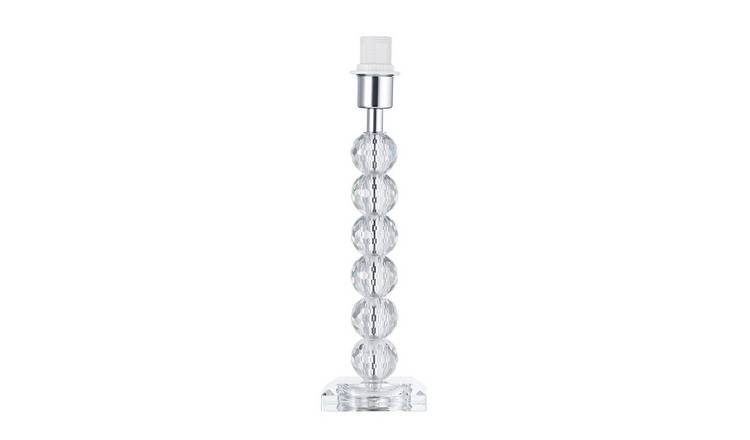 Happy Homewares Clear K9 Crystal Glass Base with Faceted Table Lamp - 9cm