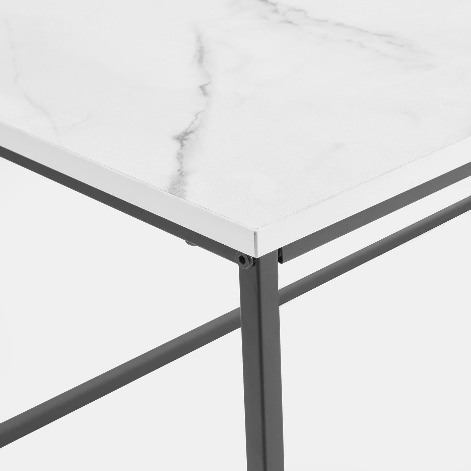 OHS Manhattan Rectangle Coffee Table - White Marble - Image 6