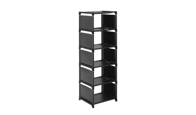 Living and Home 6 Tier Adjustable Shoe Rack - Black
