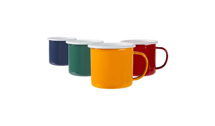 Argon Tableware Coloured Enamel Mugs - 375ml - 4 Colours