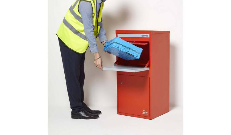 Smart Parcel Box Galvanised Steel Extra Large Secure Delivery Box - Red